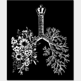 Flowers Lung, floral leaves, lungs,healthy lung, lungs cancer, respiratory therapist, cystic fibrosis Posters and Art